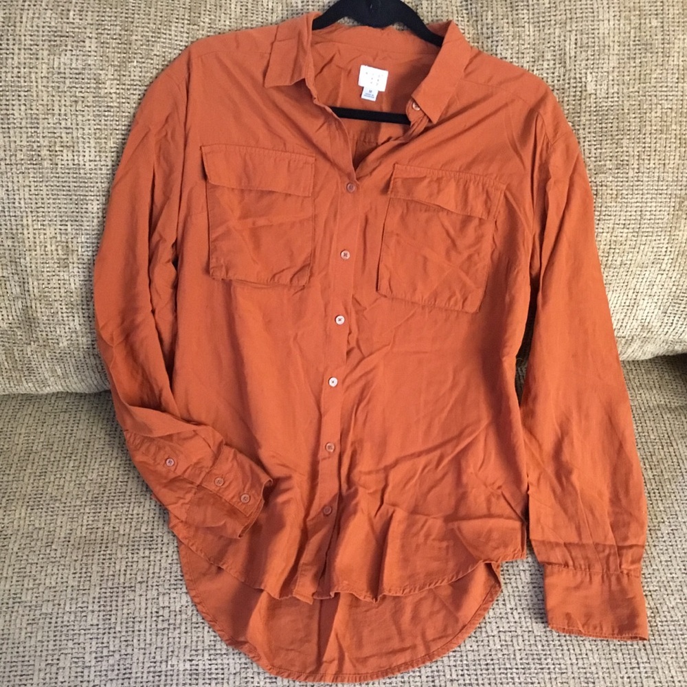 A NEW DAY Rust Button Blouse